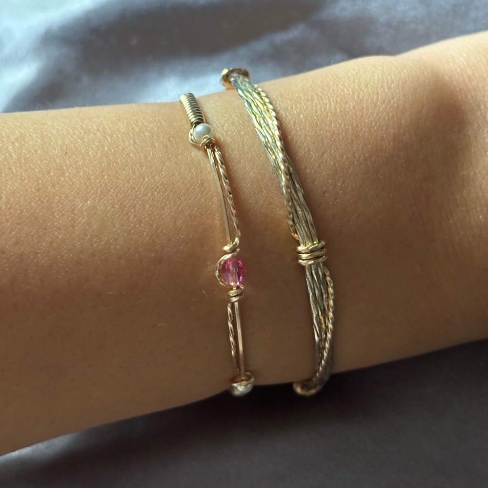 Ronaldo Elegant Gold and Pink Bracelet Set